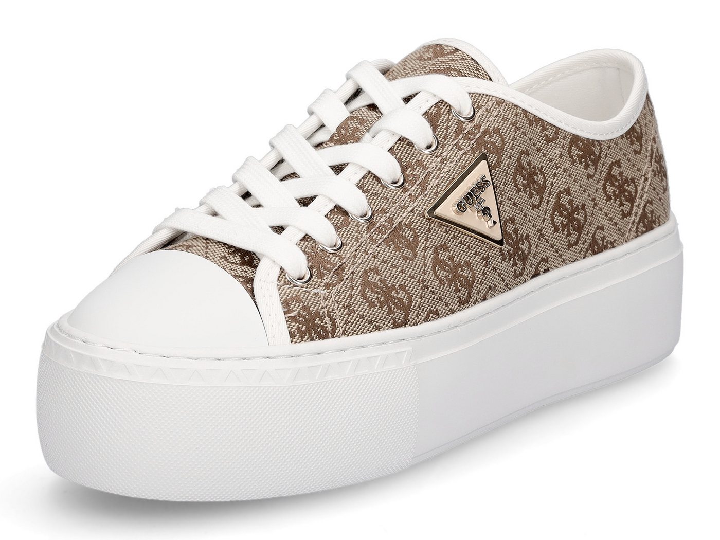 Guess Damen Sneaker Joezi4 beige braun Sneaker