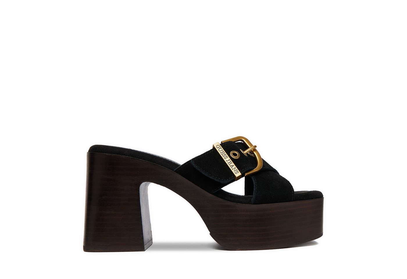 GUESS JEANS Damen-Flip-Flops Schwarz Badepantolette (schwarz)