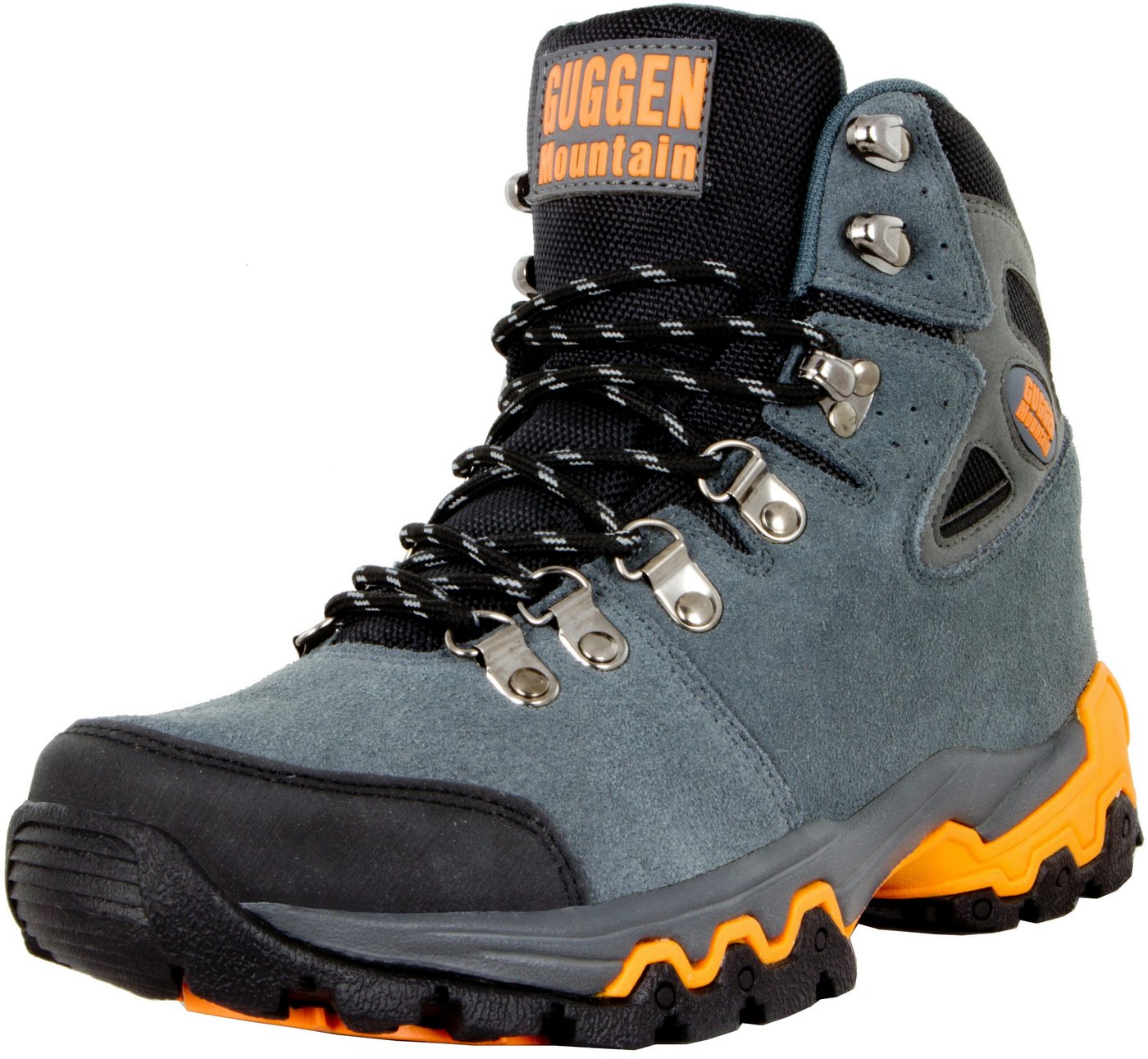 GUGGEN Mountain Herren Wanderschuh M008 Herrenwanderschuh Wanderstiefel Wanderschuh Wasserabweisend, Verstärkte Schuhspitze, Leder (grau)