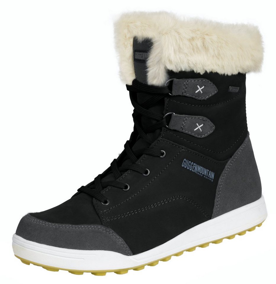 GUGGEN Mountain Winterstiefel HPC56 Damenfellstiefel Damenwinterstiefel Fellstiefel Stiefel Verstärkten Fersenbereich, kunstfell, Wasserdicht, Lederstiefel