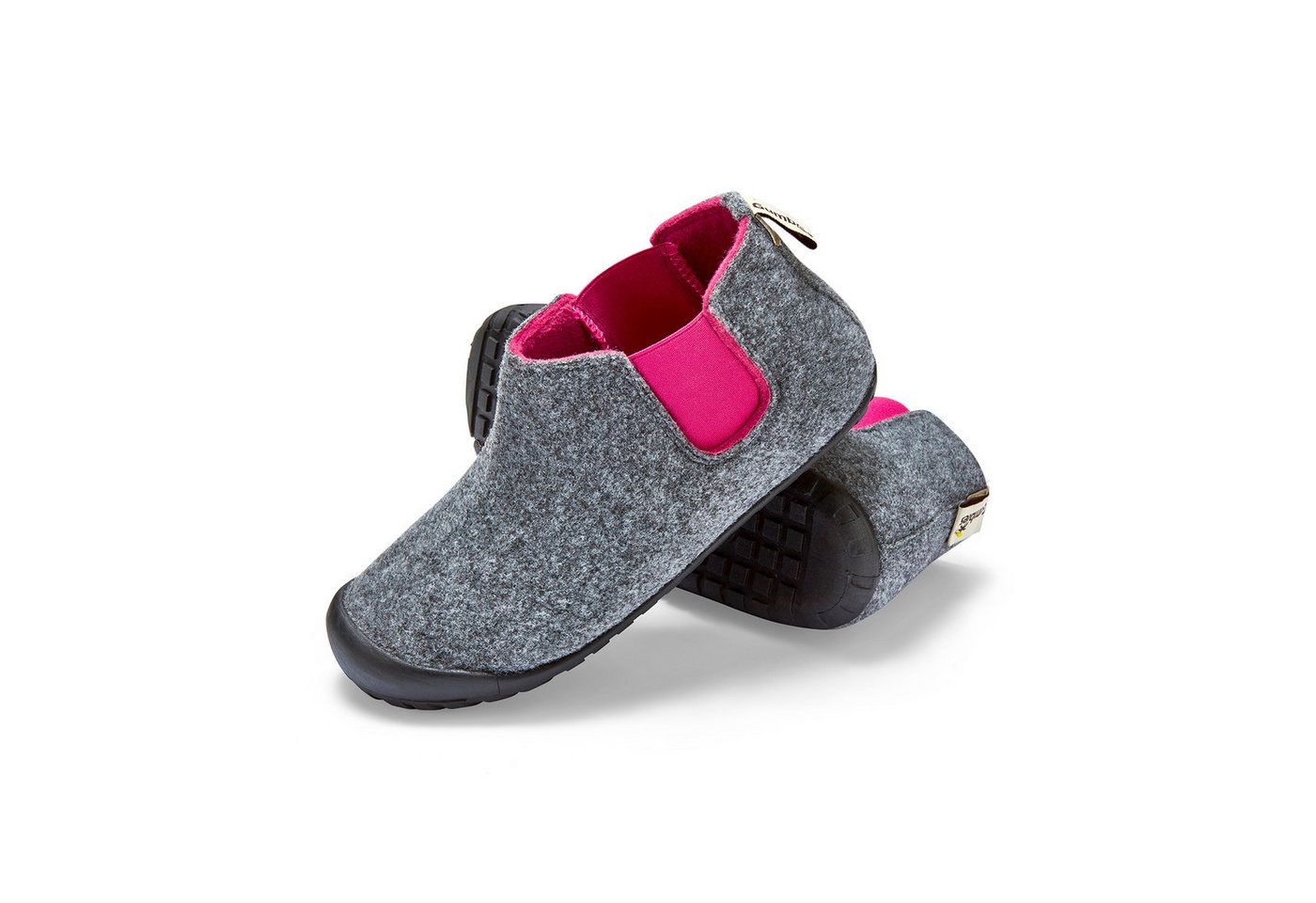 Gumbies Brumby in Grey-Pink Hausschuh aus recycelten Materialien, rutschfeste & stabile Sohle