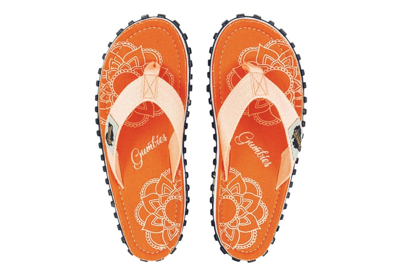 Gumbies Original in Boho Coral T-Strap-Zehentrenner aus recycelten Materialien hergestellt, stabile Gummisole