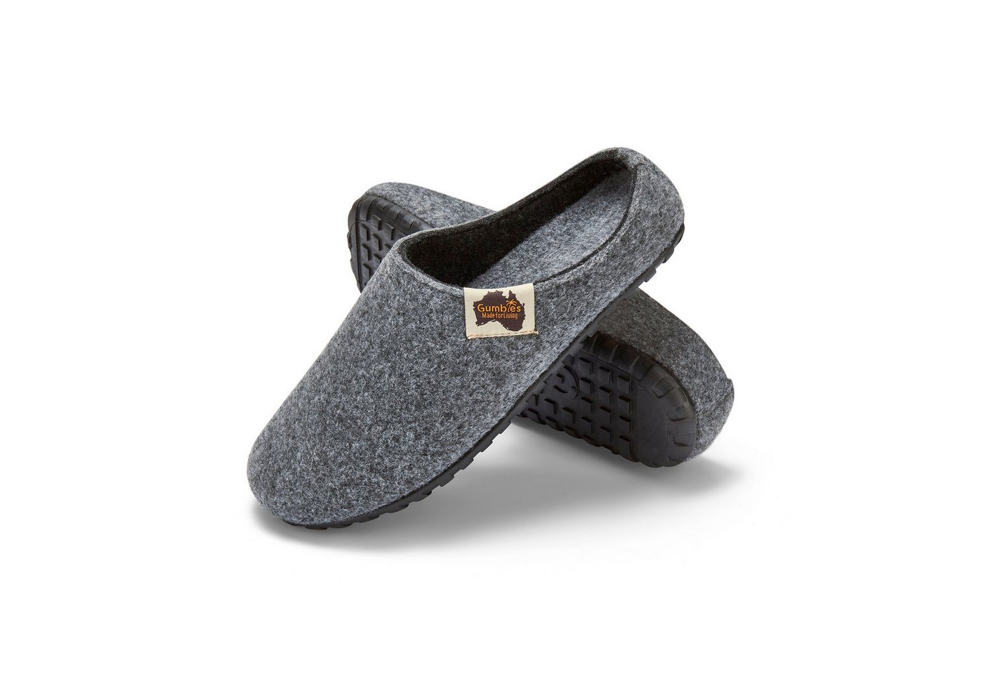 Gumbies Outback Slipper in Grey Charcoal Hausschuh aus recycelten Materialien, rutschfeste & stabile Sohle
