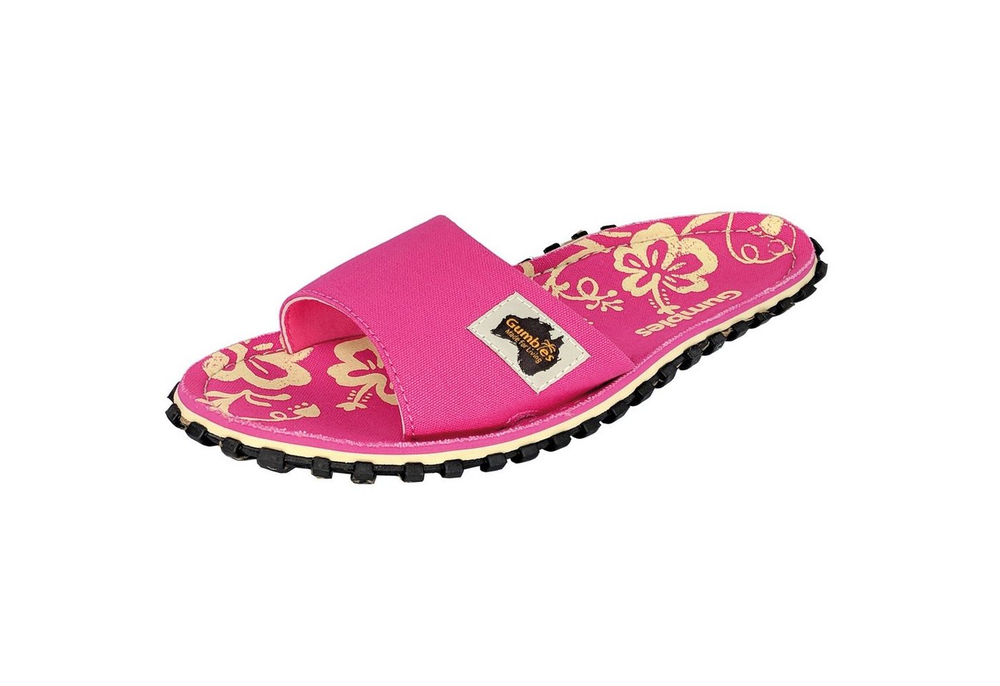 Gumbies Slides in Pink Hibiscus Pantolette aus recycelten Materialien »in farbenfrohen Designs«