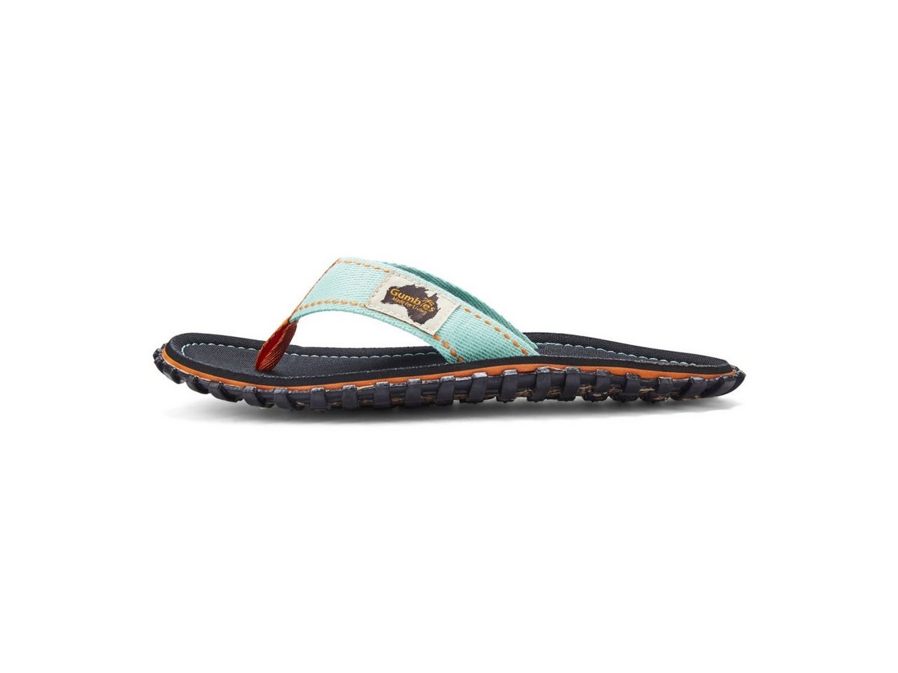 Gumbies Zehensandalen Original Flip Flops Tricolor Black schwarz/hellblau Badeschuh