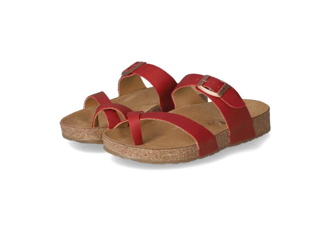 Haflinger 819079 - 1723 Damen Glattleder rot Pantolette