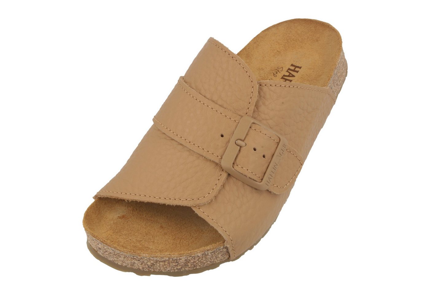 Haflinger Bio Lotti Lederpantolette aus Veloursleder Unisex Hausschuh