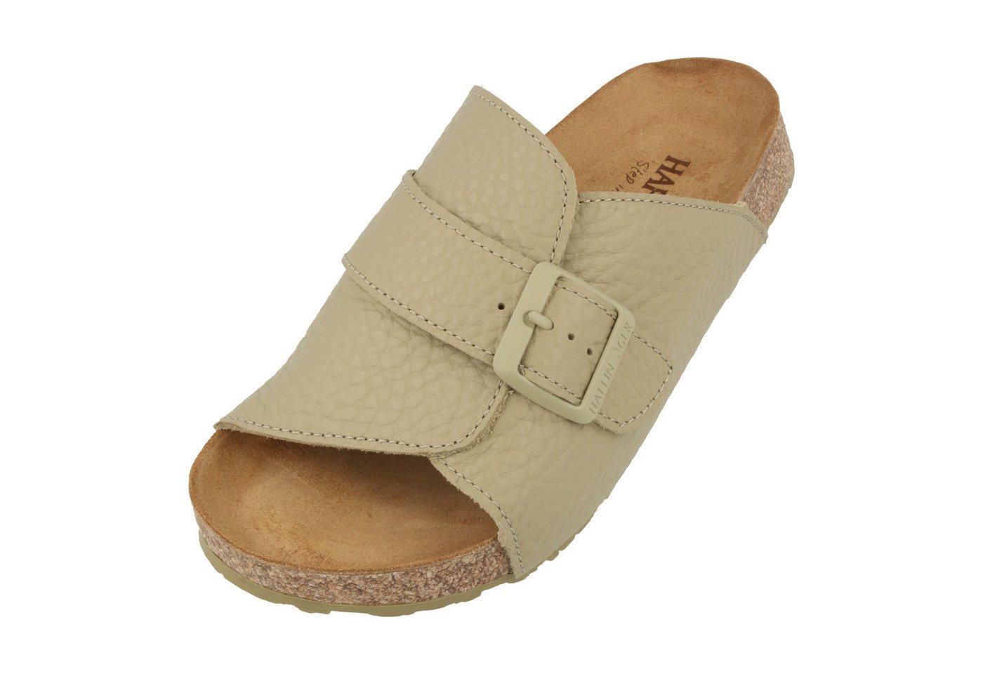 Haflinger Bio Lotti Lederpantolette aus Veloursleder Unisex Hausschuh