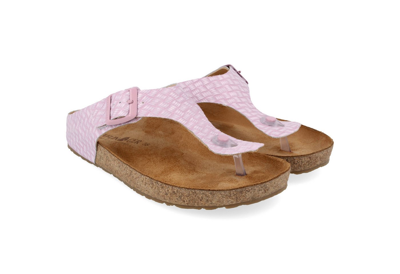 Haflinger Bio Memphis Leder Sandale Zehentrenner Damen Hausschuh (Orchide)