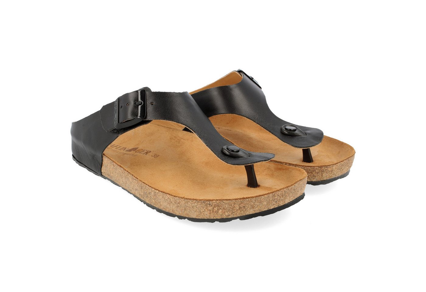 Haflinger Bio Memphis Leder Sandale Zehentrenner Damen Hausschuh