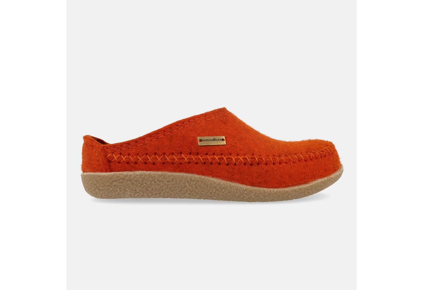 Haflinger Blizzard Credo Filzpantoffel mit Gummisohle Hausschuh Hausschuh (orange)