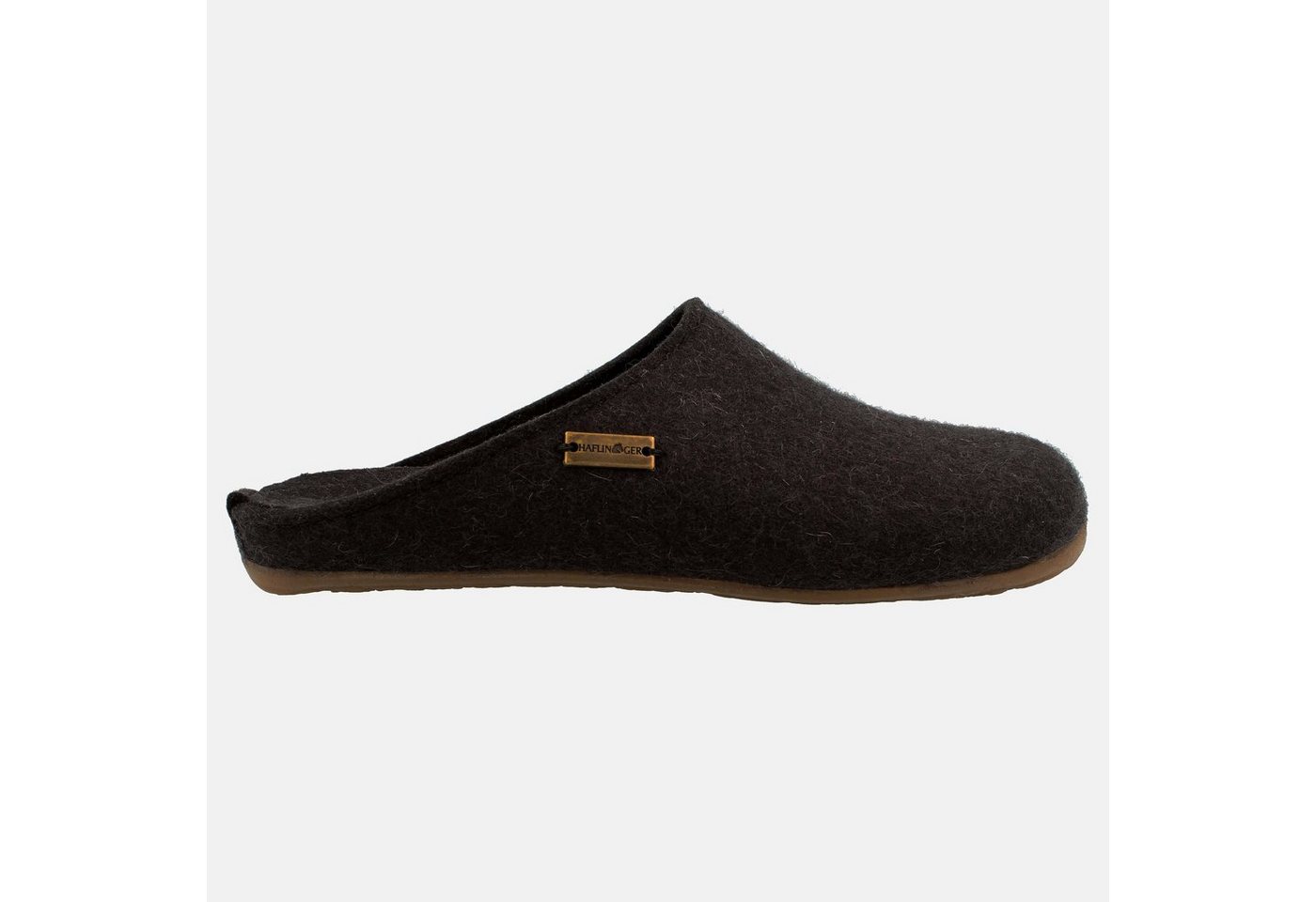 Haflinger Everest Fundus Pantoffel aus Wollfilz mit Gummisohle Hausschuh (grau)