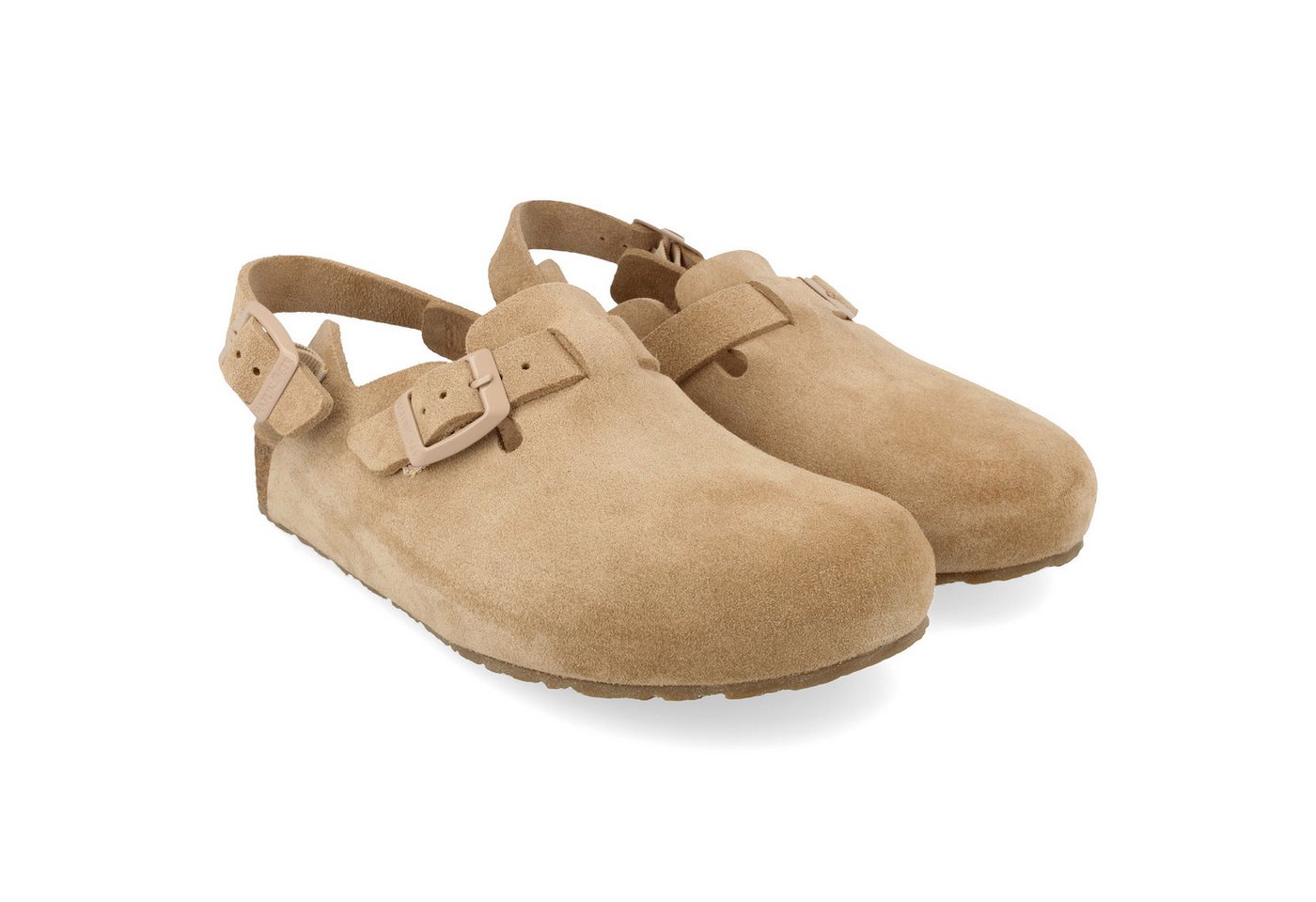 Haflinger Faro Lederclog mit Korkfußbett und Fersenriemen Unisex Hausschuh