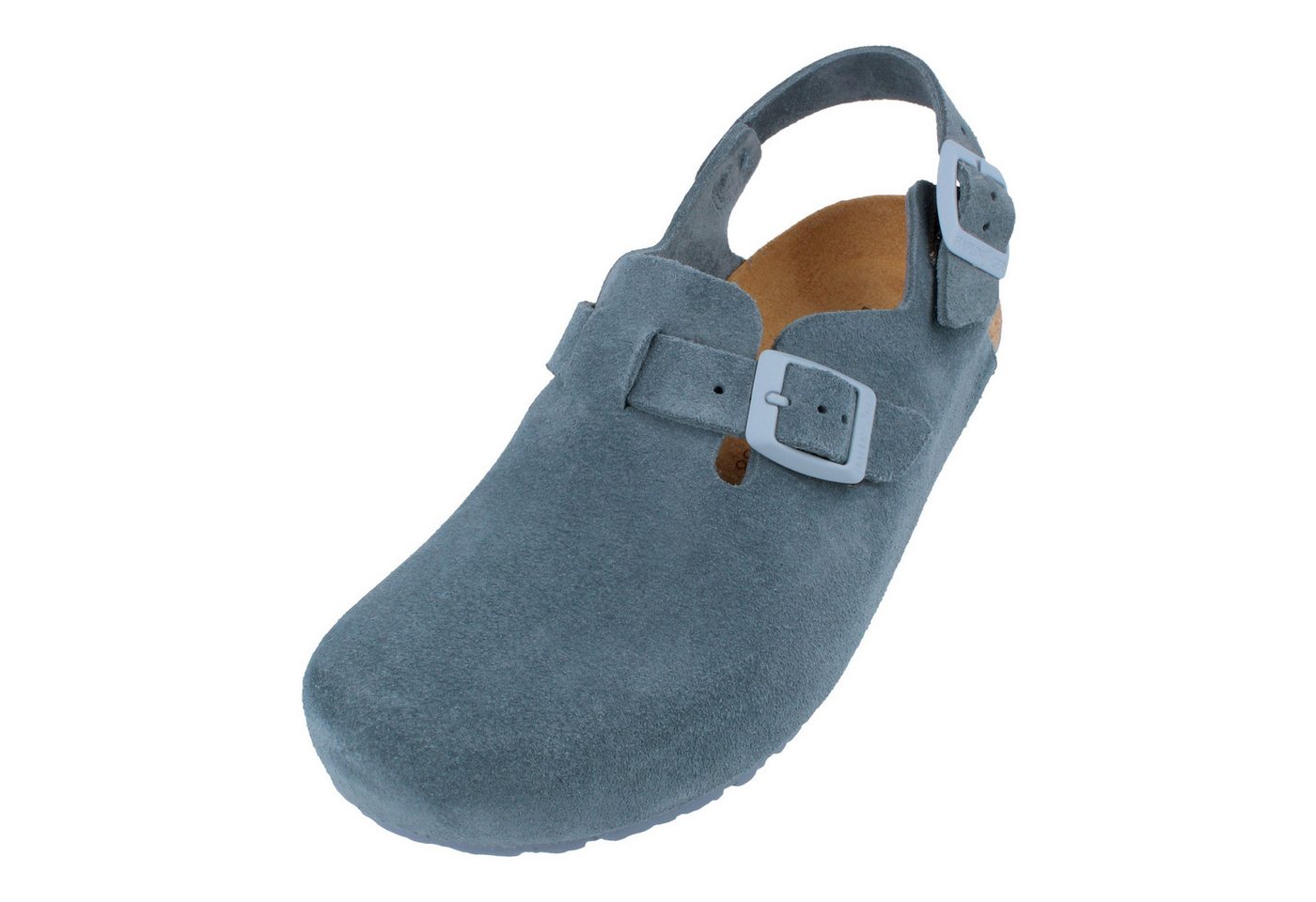 Haflinger Faro Lederclog mit Korkfußbett und Fersenriemen Unisex Hausschuh