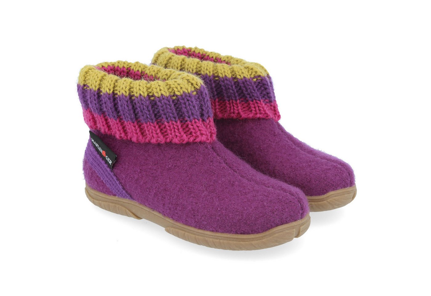 Haflinger Fidelius Jona Kinderhausschuhe mit Gummisohle unisex Hausschuh