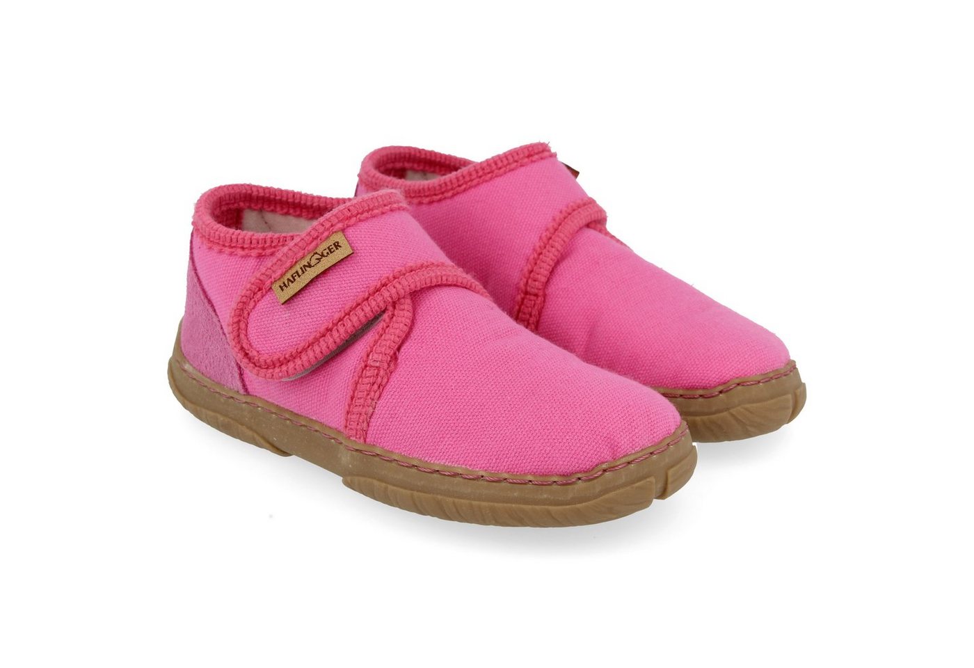 Haflinger Fidelius Luca Kinderhausschuhe auf Baumwolle mit Gummisohle unisex Hausschuh
