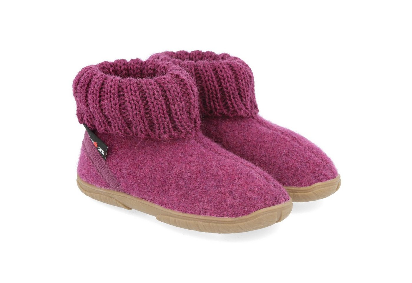 Haflinger Fidelius Toni Kinderhausschuhe mit Kragen und Gummisohle unisex Hausschuh