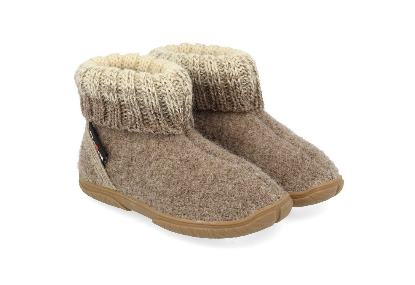 Haflinger Fidelius Yuki Kinderhausschuhe mit Kragen und Gummisohle unisex Hausschuh
