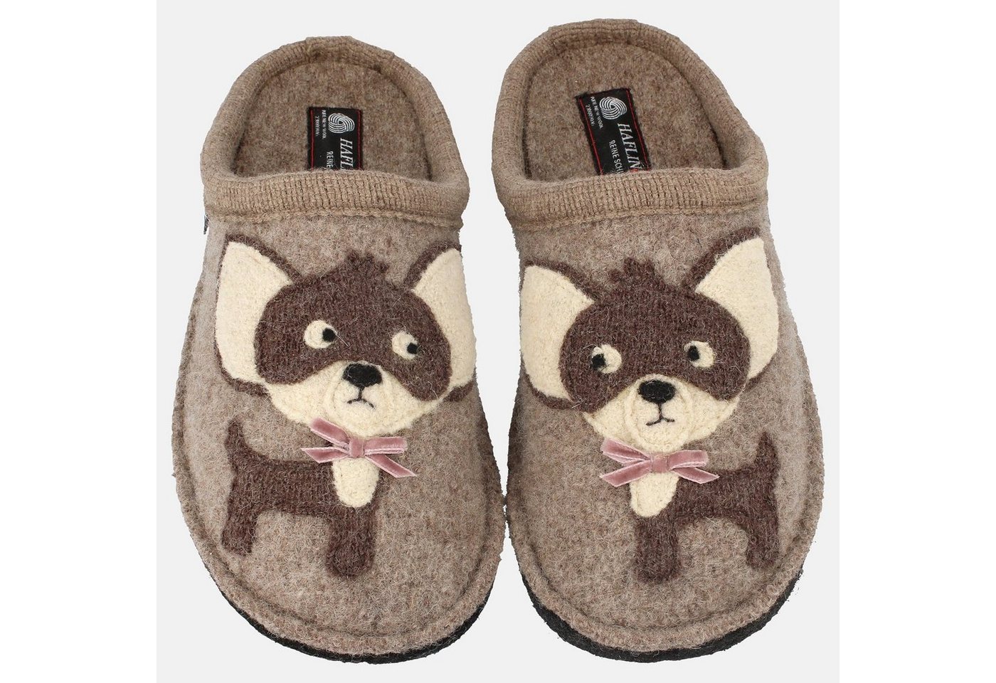 Haflinger Flair Chihuahua Pantoffeln aus gewalkter Wolle Hundemotiv Unisex Hausschuh