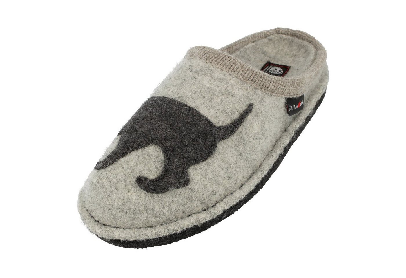 Haflinger Flair Dackel Pantoffeln aus gewalkter Wolle Hundemotiv Unisex Hausschuh
