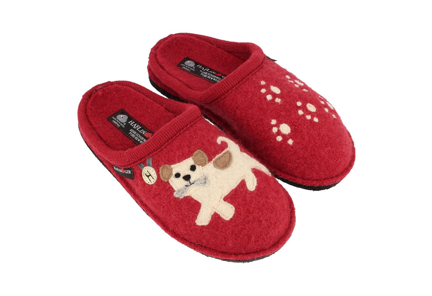 Haflinger Flair Fido Pantoffeln gewalkter aus Wolle Hund Unisex Hausschuh