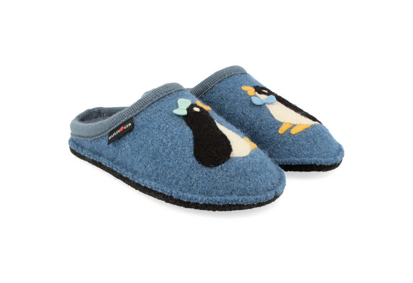 Haflinger Flair Pingu Pantoffeln gewalkter aus Wolle Pinguin Unisex Hausschuh