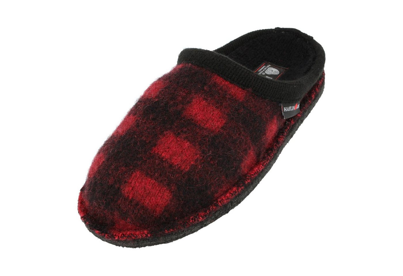 Haflinger Flair Plaid Pantoffeln Slipper aus gewalkter Wolle Karomuster Unisex Hausschuh
