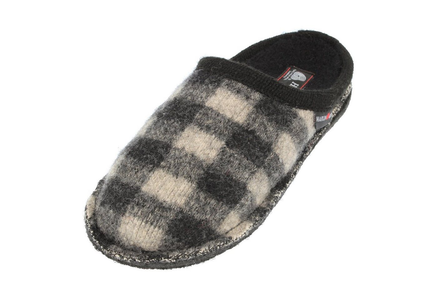 Haflinger Flair Plaid Pantoffeln Slipper aus gewalkter Wolle Karomuster Unisex Hausschuh