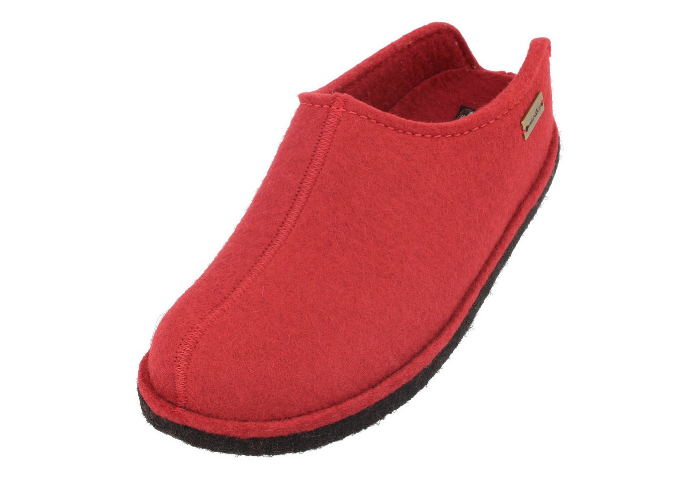 Haflinger Flair Smily Filzpantoffeln aus Wollfilz Hausschuh Unisex Hausschuh (rot)