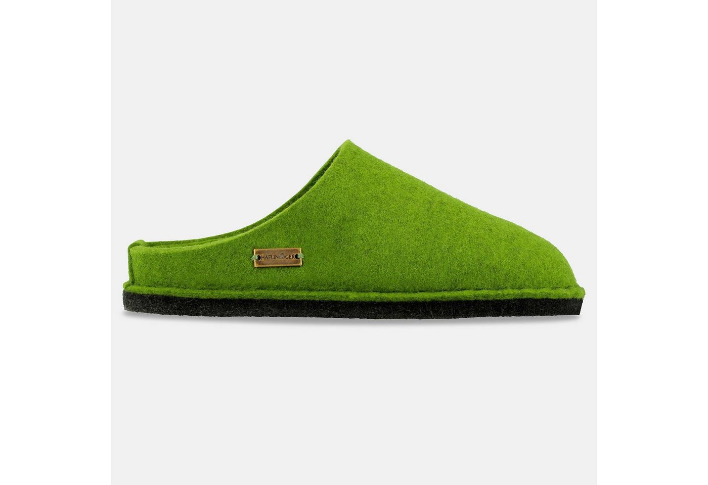 Haflinger Flair Soft Filzpantoffeln aus Wollfilz Hausschuh Unisex Hausschuh (grün)