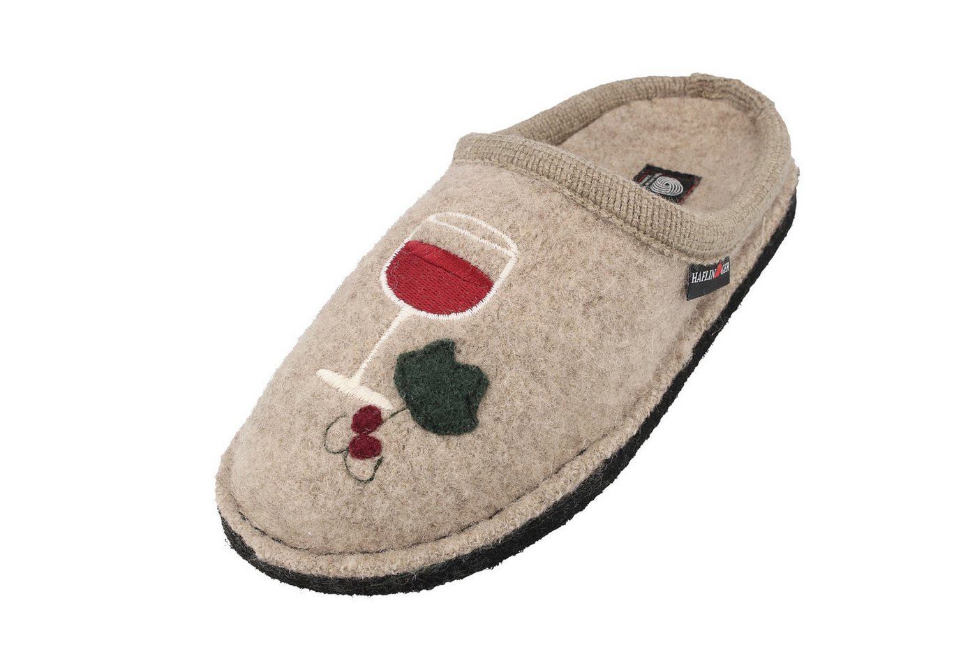 Haflinger Flair Wine Time Pantoffeln gewalkter aus Wolle Weinfllasche Unisex Hausschuh
