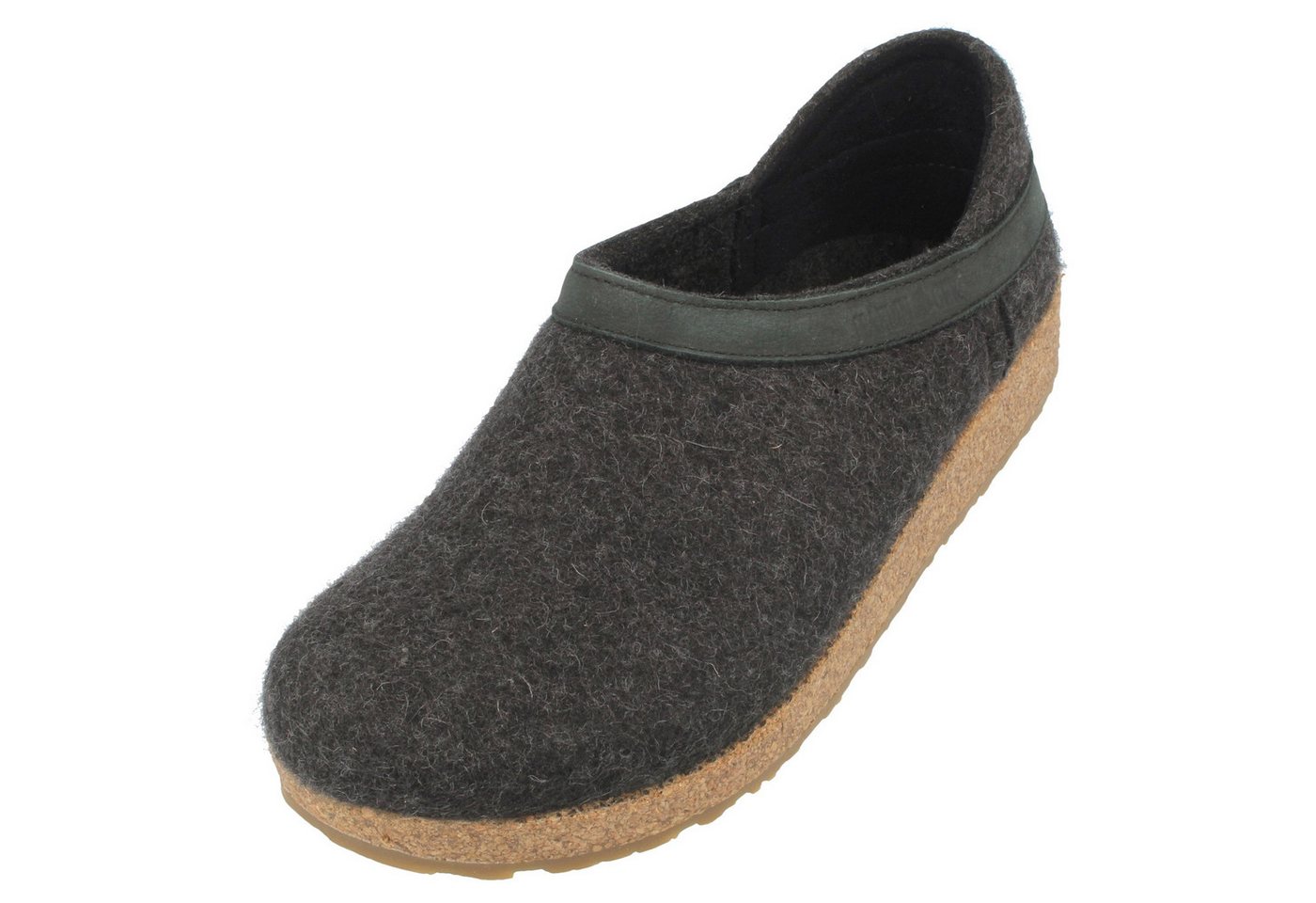 Haflinger Grizzly Buffalo Filzclog aus reinem Wollfilz Hausschuh (grau)