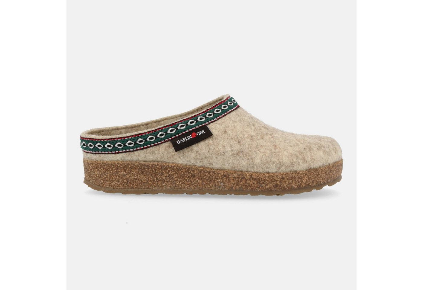 Haflinger Grizzly Franzl Filzclog aus reinem Wollfilz Hausschuh (beige)