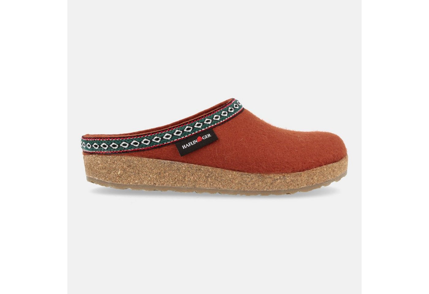 Haflinger Grizzly Franzl Filzclog aus reinem Wollfilz Hausschuh (Terracotta)