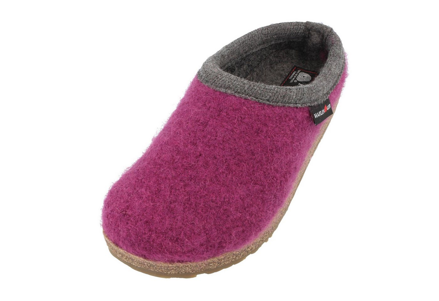 Haflinger Grizzly Panda Wollclog aus reinem Wollwalkstoff Unisex Hausschuh