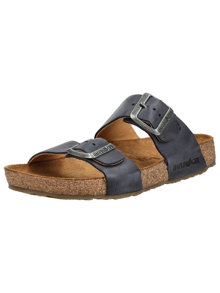 Haflinger Hausschuhe Leder Hausschuh (blau)
