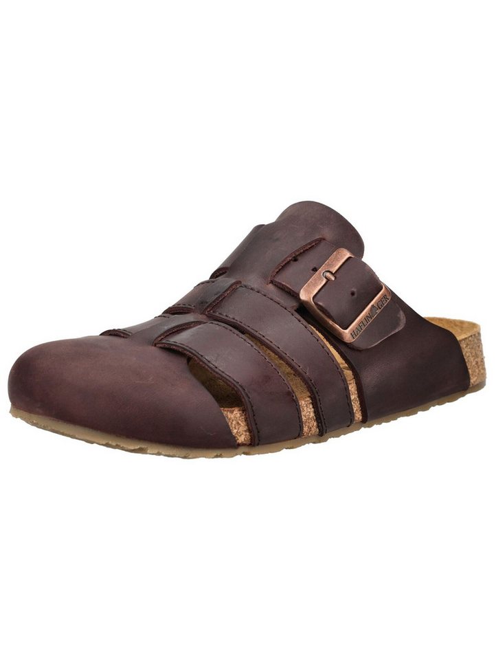Haflinger Hausschuhe Leder Pantolette (braun)