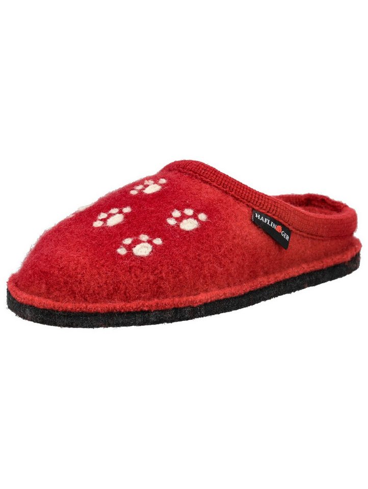 Haflinger Hausschuhe Wolle Hausschuh (rot)