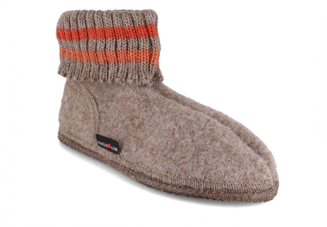 Haflinger Hüttenschuhe Paul Hausschuh mit Feinstrickkragen