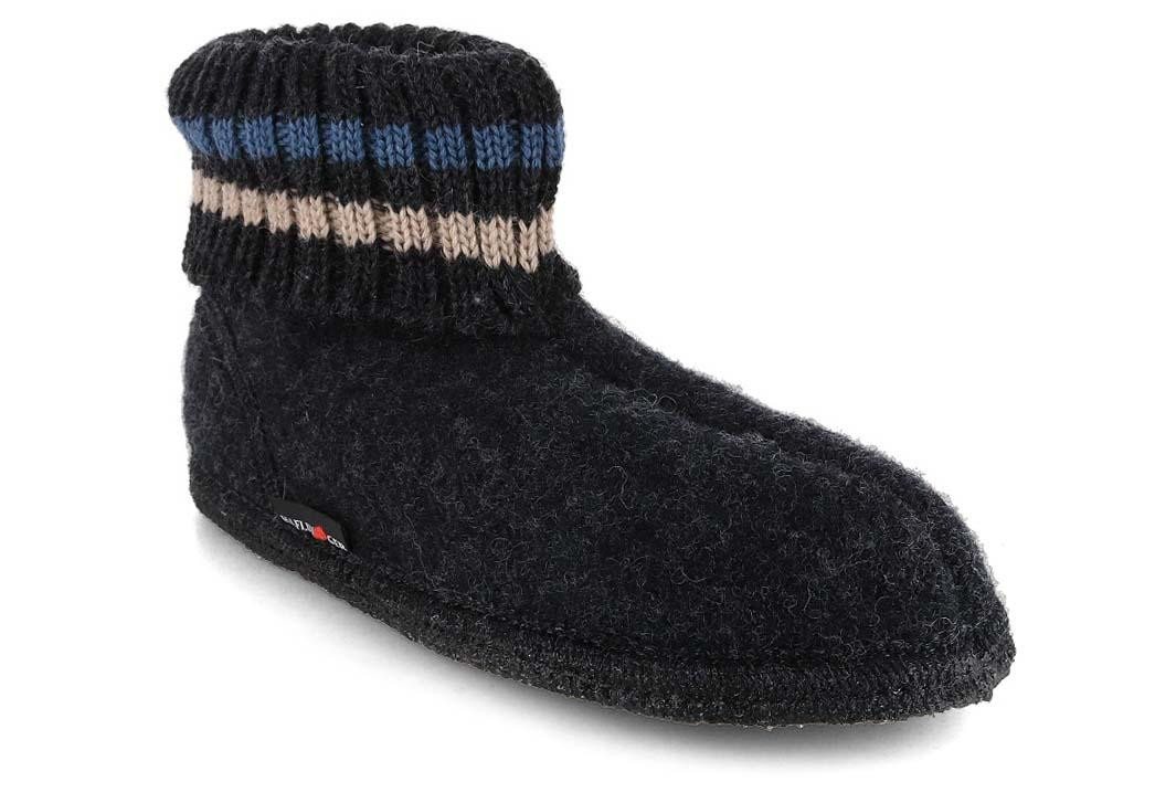 Haflinger Hüttenschuhe Paul Hausschuh mit Feinstrickkragen