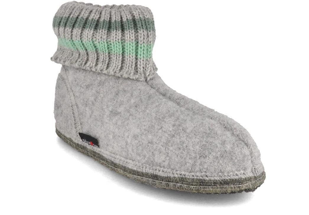 Haflinger Hüttenschuhe Paul Hausschuh mit Feinstrickkragen