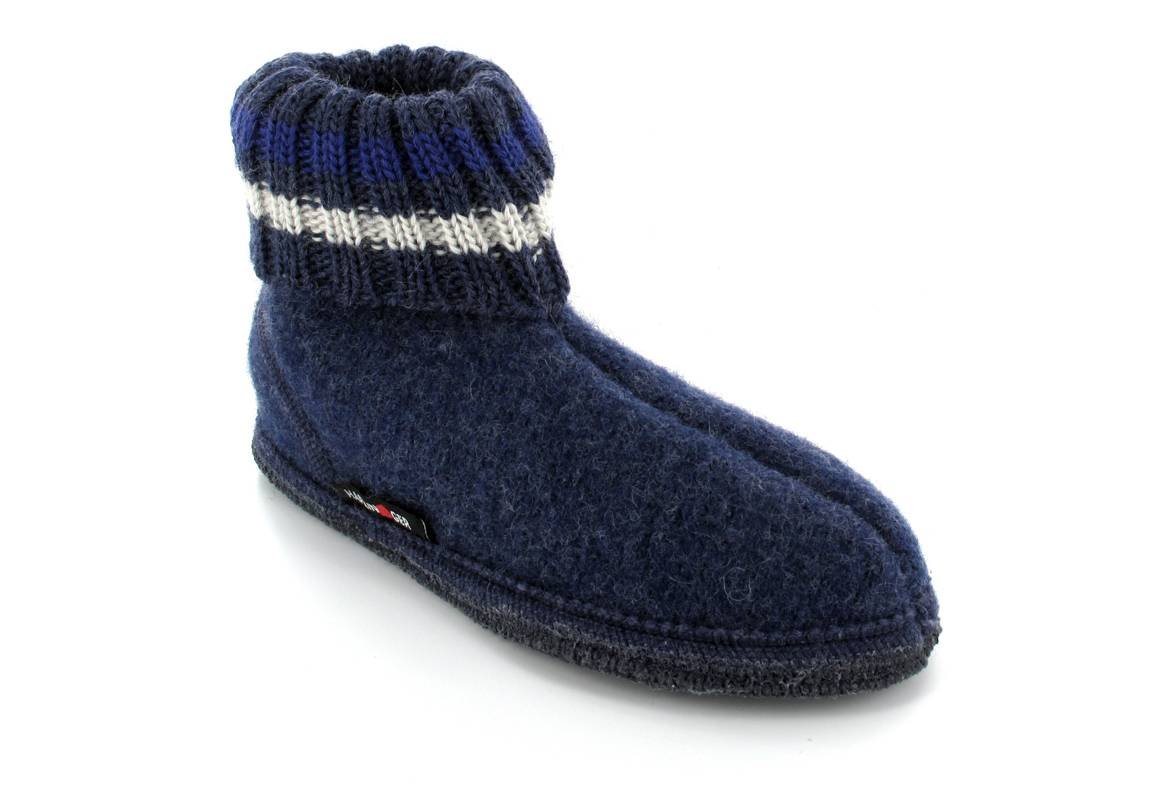 Haflinger Hüttenschuhe Paul Hausschuh mit Feinstrickkragen