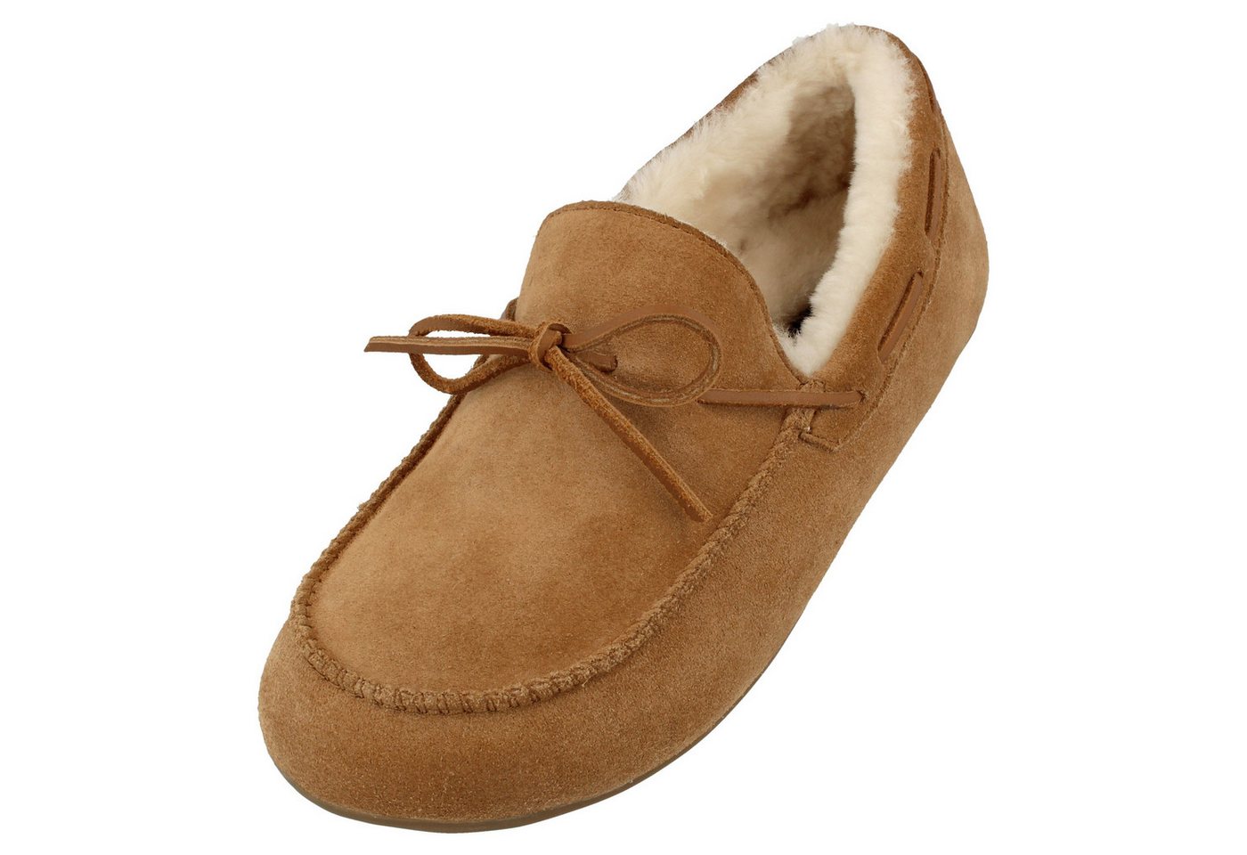 Haflinger Lammfellclog Mokassin Yumah Hausschuh aus Leder unisex Hausschuh