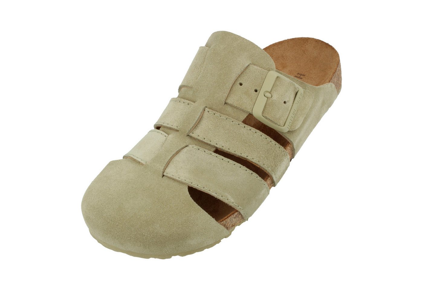 Haflinger Lisboa Lederclog mit Korkfußbett Lederdecksohle Unisex Hausschuh