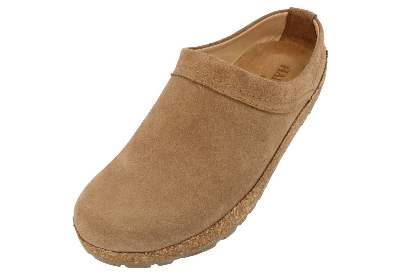 Haflinger Malmö Lederclog Unisex mit Korkfußbett und Gummisohle Hausschuh