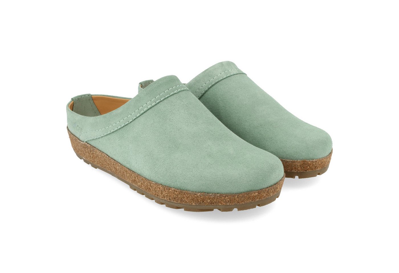 Haflinger Malmö Lederclog Unisex mit Korkfußbett und Gummisohle Hausschuh