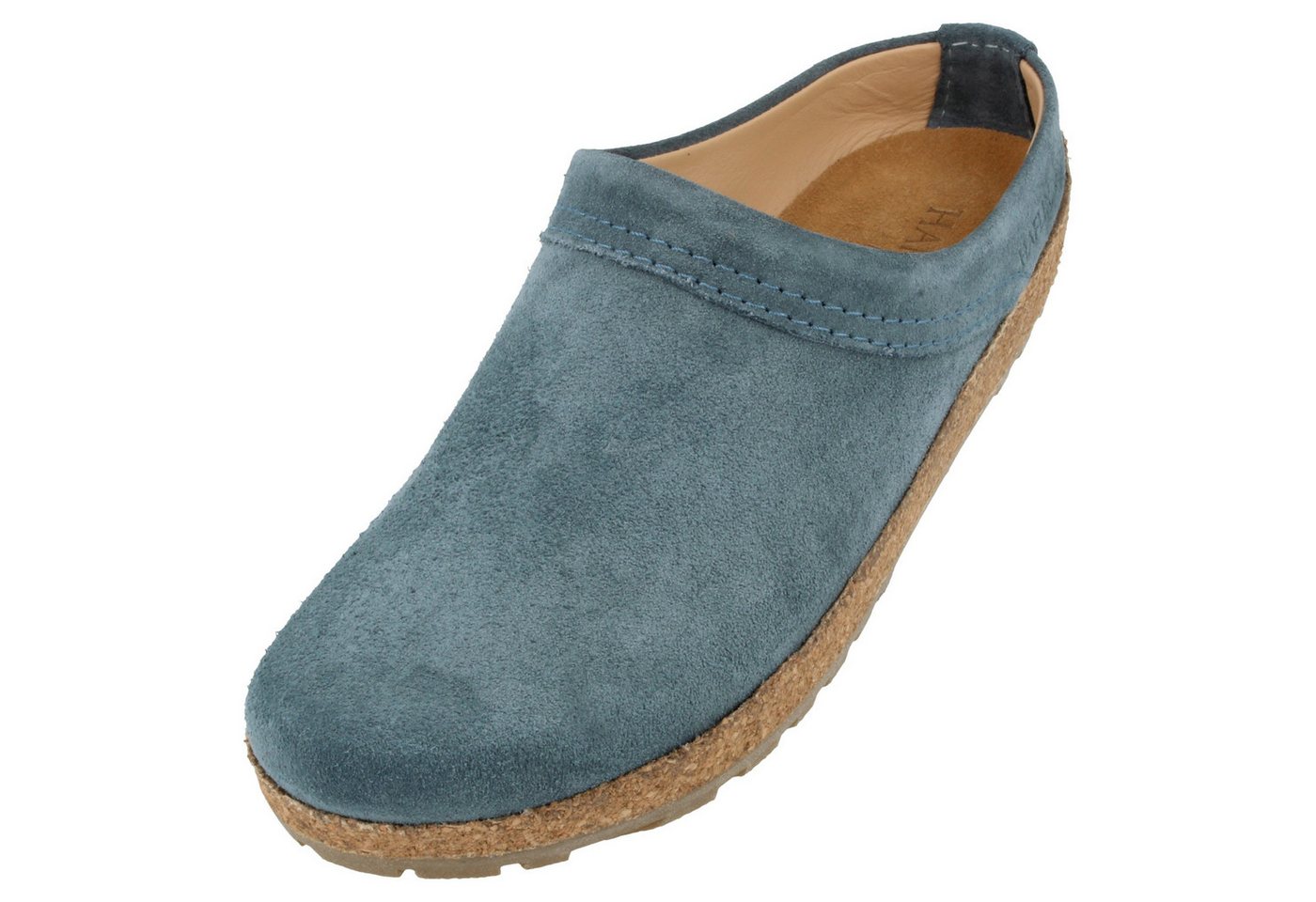 Haflinger Malmö Lederclog Unisex mit Korkfußbett und Gummisohle Hausschuh