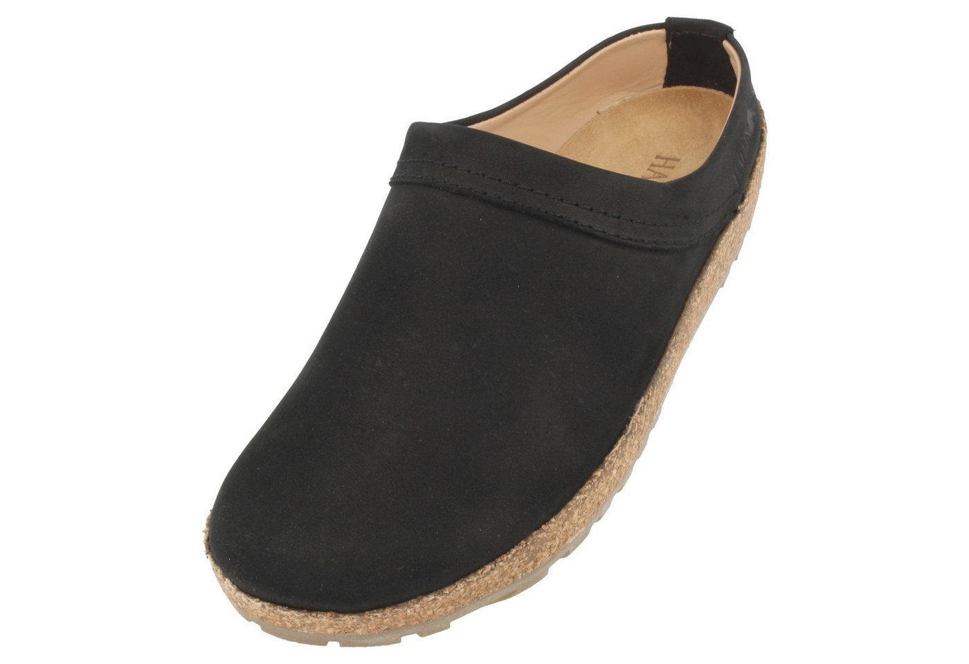 Haflinger Malmö Lederclog Unisex mit Korkfußbett und Gummisohle Hausschuh