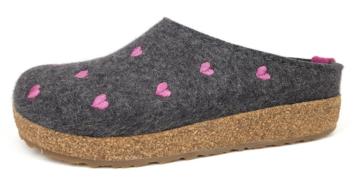 Haflinger Pantolette Hausschuh (grau)