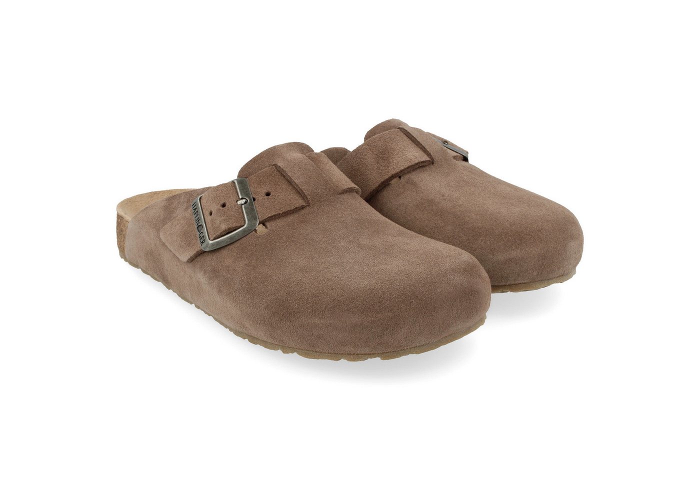 Haflinger Porto Lederclog mit Korkfußbett Lederdecksohle Unisex Hausschuh
